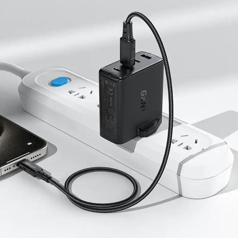 AceFast | 17300 | A97 | PD100W Gan (3*Usb C+Usb A) Charger | UK | Black - GulfStore.com