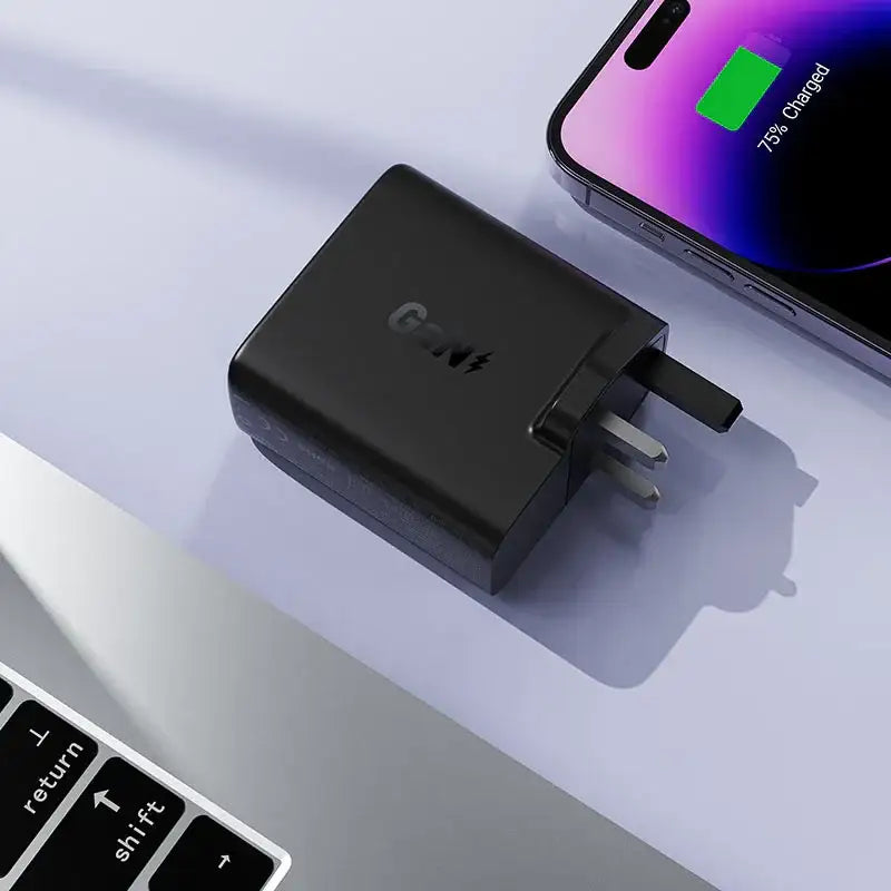AceFast | 17300 | A97 | PD100W Gan (3*Usb C+Usb A) Charger | UK | Black - GulfStore.com