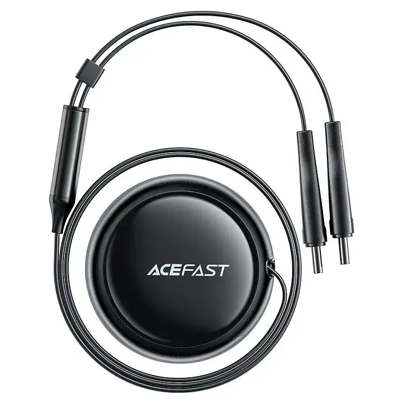 Acefast Car Charger B13, 53W, 2xUSB-C, with retractable cable (black) - GulfStore.com