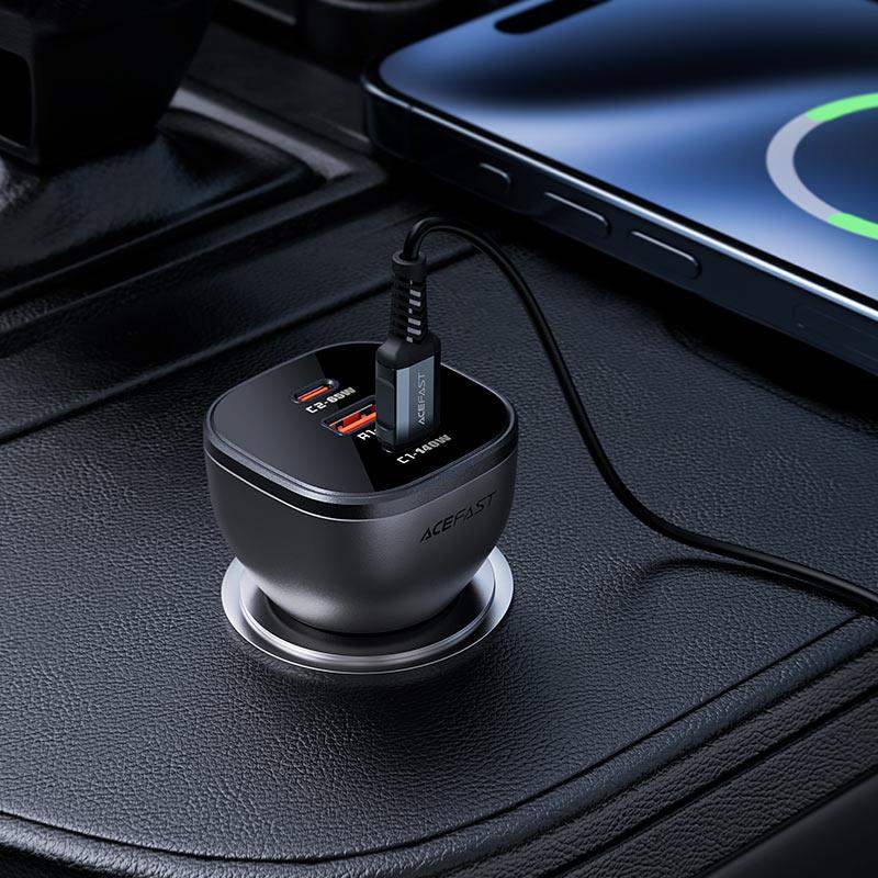 Acefast Fast Charge Car Charger B14 165W PD3.1 (2xUSB-C + 1xUSB-A) - GulfStore.com