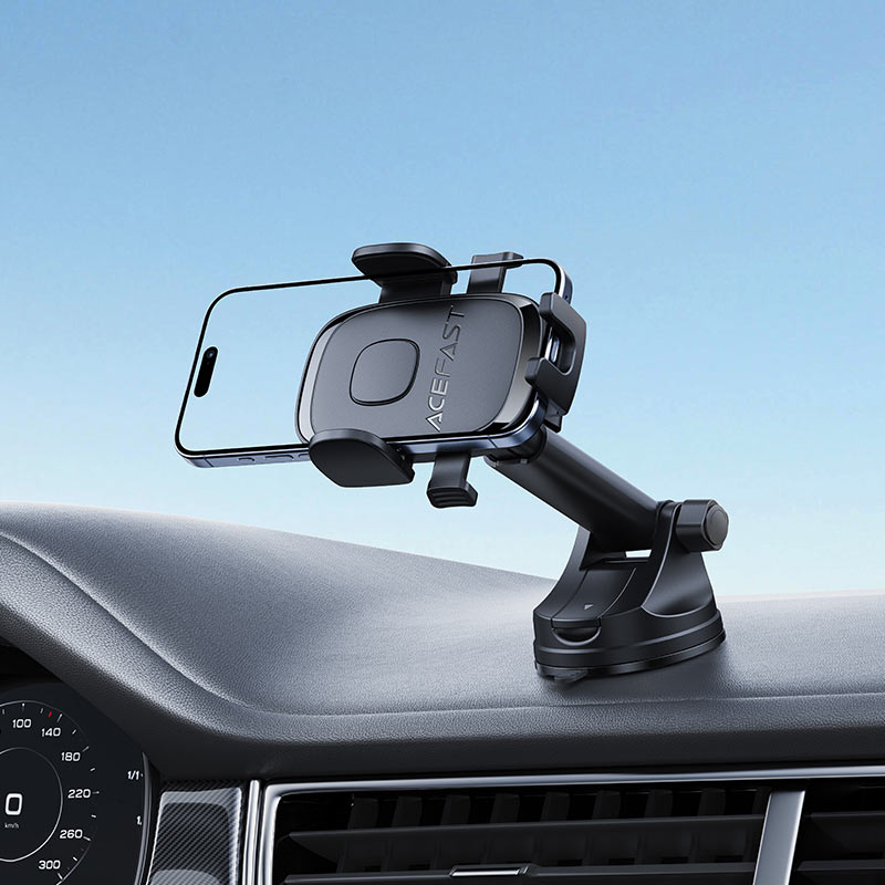 AceFast | 18571 | D57 | One-Key Lock Car Holder For Dashboard | Black
