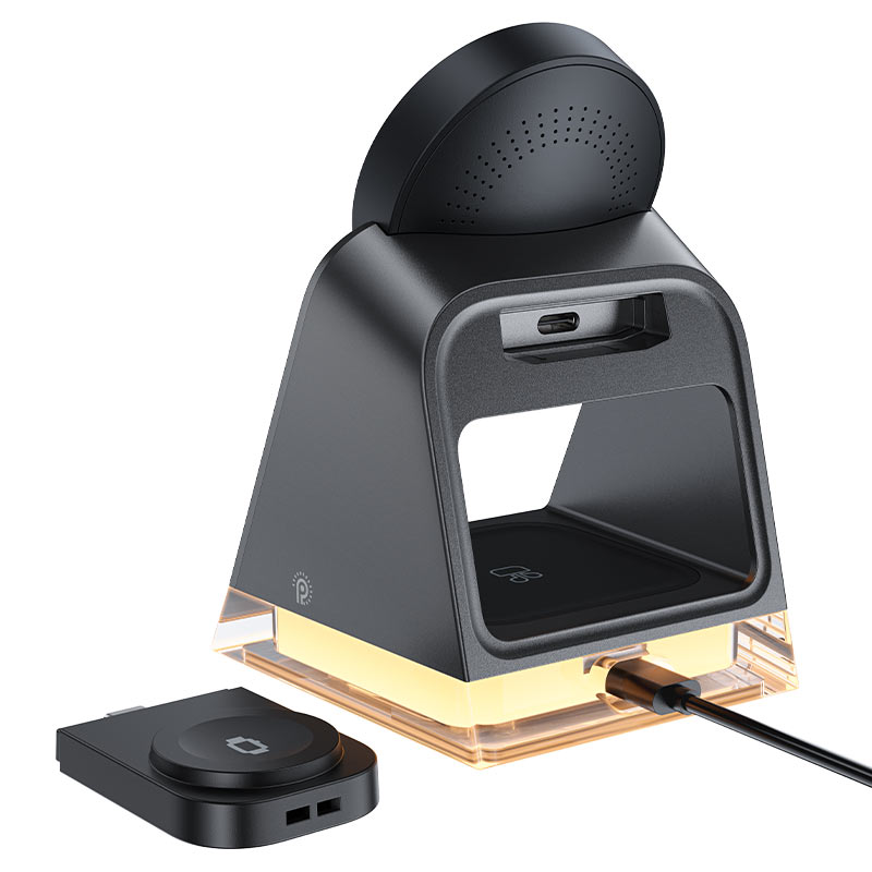 AceFast | 15912 | E17 | Desktop 3 In 1 Wireless Charging Holder | Black