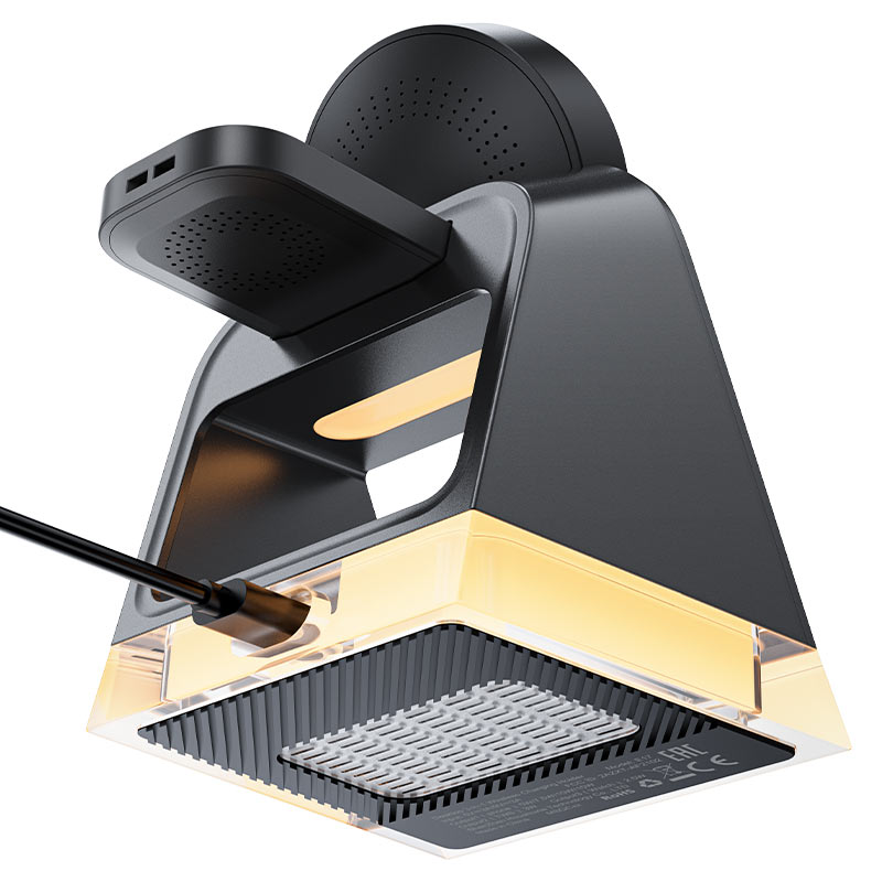 AceFast | 15912 | E17 | Desktop 3 In 1 Wireless Charging Holder | Black