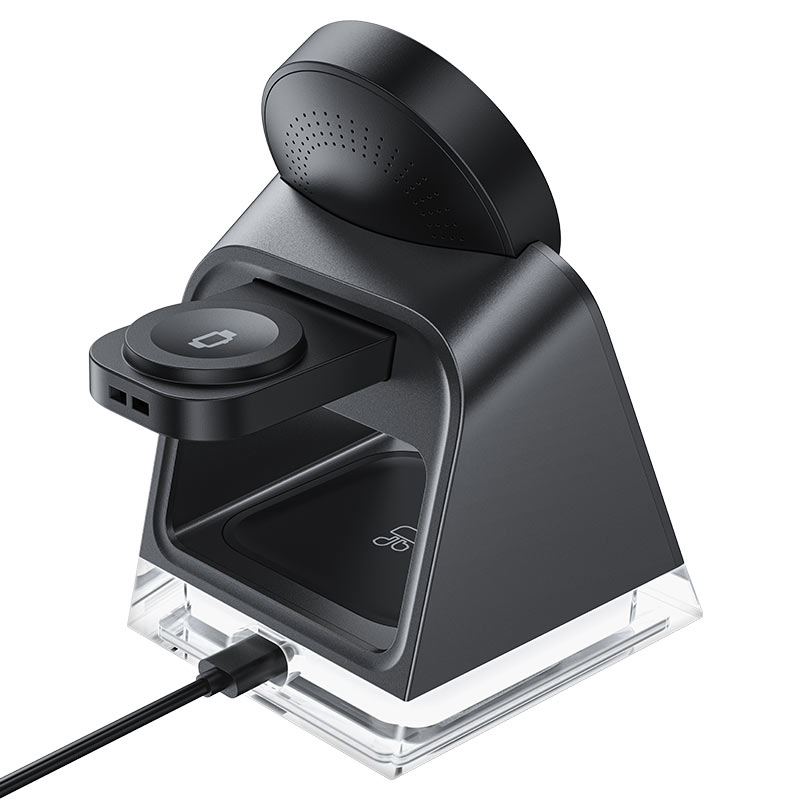 AceFast | 15912 | E17 | Desktop 3 In 1 Wireless Charging Holder | Black