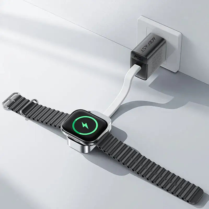 AceFast | 17947 | E21 | 5W Wireless Charger For Iwatch | Silver - GulfStore.com