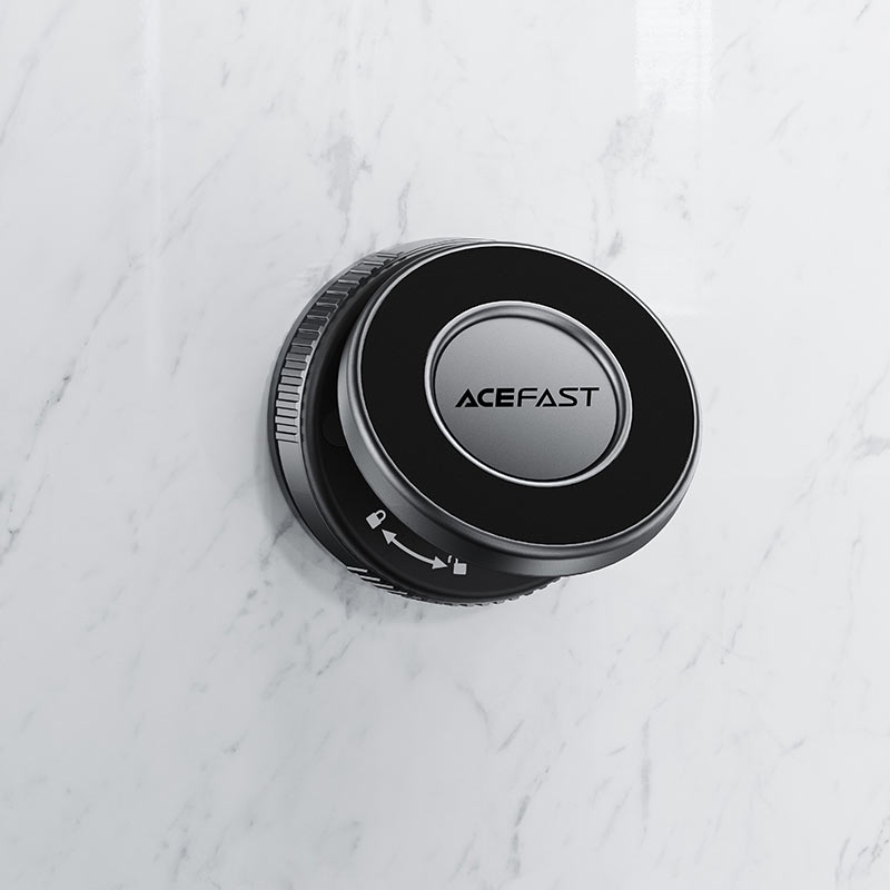 AceFast | 18570 | E27 | Manual Suction Cup Magnetic Phone Holder | Metal Gray