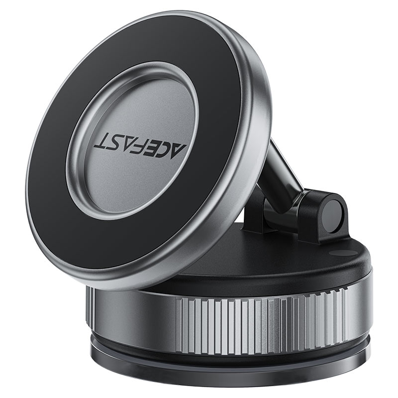 AceFast | 18569 | E28 | Manual Suction Cup Magnetic Phone Holder | Metal Gray