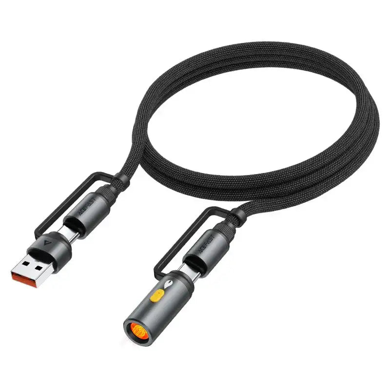 AceFast | 18488 | J6 | Multifunction Charging Data Cable Usb-A Usb-C Cigarette Lighter | Black - GulfStore.com