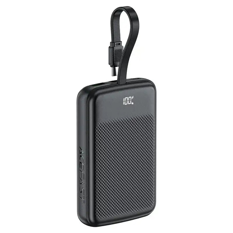 AceFast | 17971 | M13 | 10000 PD22.5W Power Bank With Cable | Black - GulfStore.com