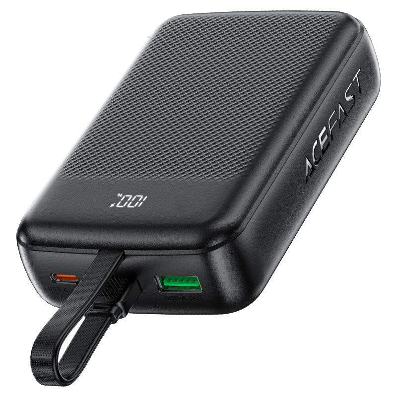 AceFast | 17970 | M14 | 20000 PD22.5W Power Bank With Cable | Black - GulfStore.com
