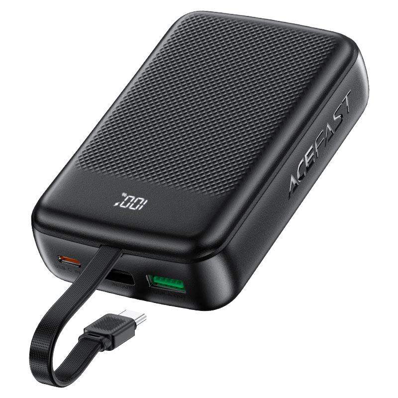 AceFast | 17970 | M14 | 20000 PD22.5W Power Bank With Cable | Black - GulfStore.com