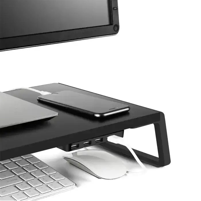 Aluminum Alloy Desk Monitor/notebook/laptop Stand Space Bar Anti-slip Desk Riser With Usb Charging - GulfStore.com