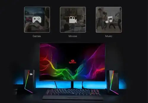 Redragon ANVIL GS520 RGB Wired Gaming Stereo Speakers - Black - GulfStore.com