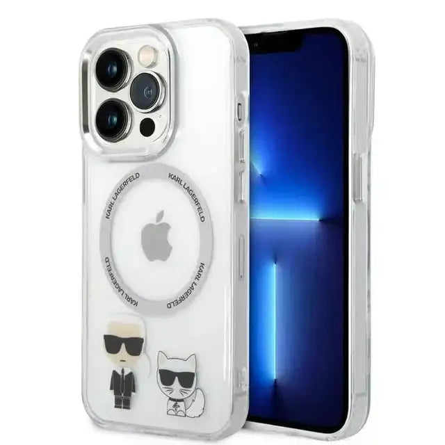 Karl Lagerfeld Magsafe PC/TPU Case With Ring,iPhone 14 Pro - Silver - GulfStore.com