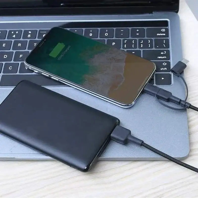 Aukey 3-in-1 USB Cable (1.2m / 3.95ft) - Black - GulfStore.com