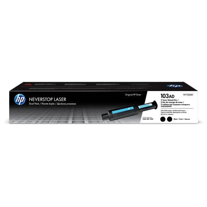 HP 103AD Dual Pack Black Original Neverstop Laser Toner Reload Kit - 2.5K Pages / Black Color / Laser Toner Reload Kit - GulfStore.com