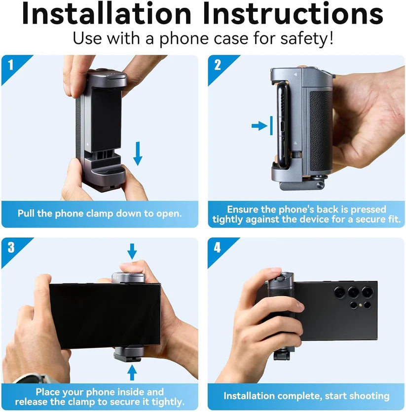 2205475 | P1-MP-01 | TELESIN Versatile Selfie Grip for Phones | Compatible with Android, iOS, and HarmonyOS