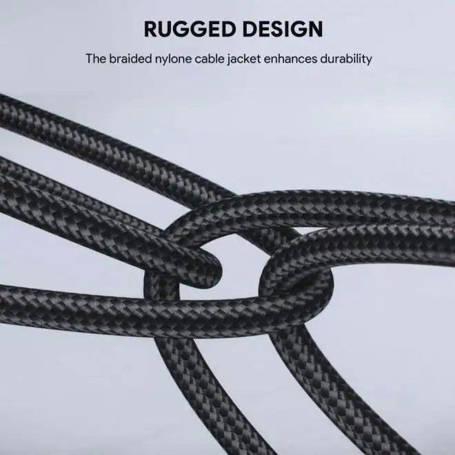 Aukey 1M Nylon Braided USB-C to USB-C CABLE - Black - GulfStore.com
