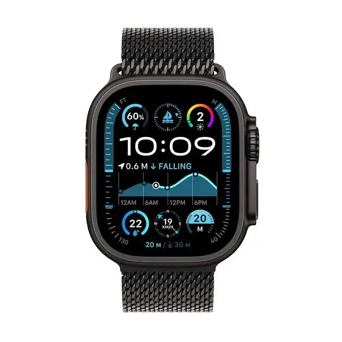 Apple Watch Ultra 2 Black Titanium with Black Titanium Milanese Loop M - GulfStore.com