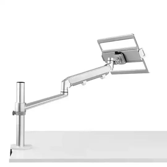 GAMVITY ADJUSTABLE HEIGHT ALUMINUM GAS SPRING MONITOR ARM FOR LAPTOP AND MONITOR OL-1S PRO - SILVER