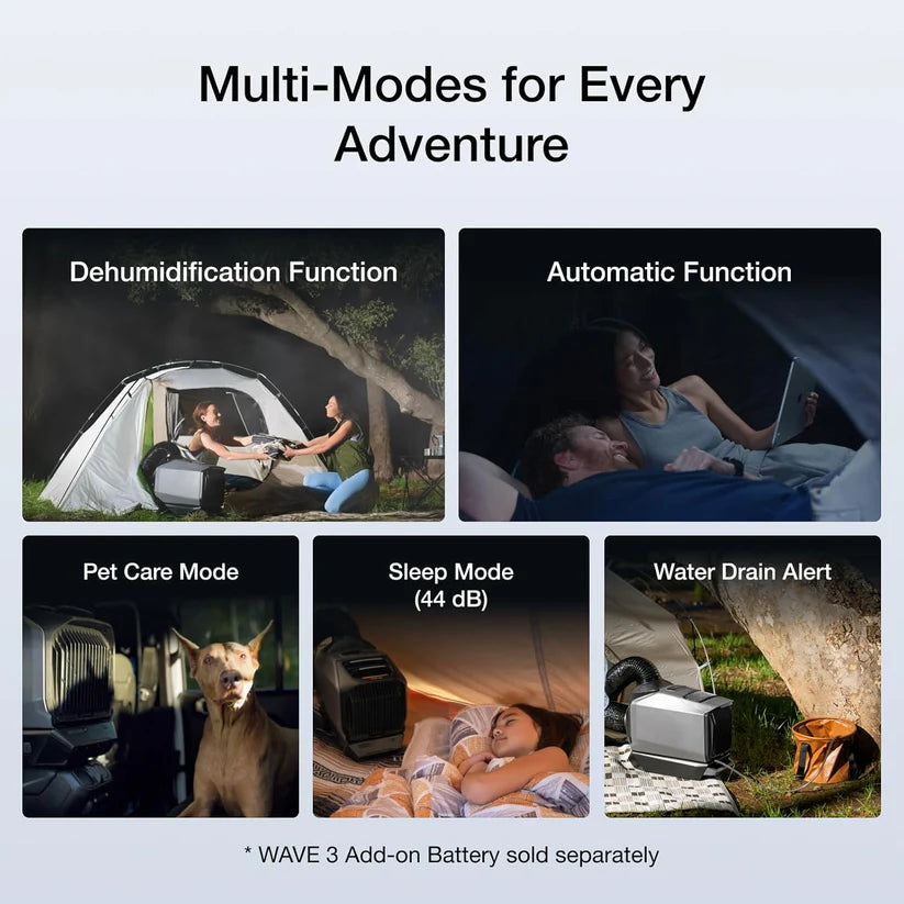 EcoFlow WAVE 3 Portable Air Conditioner (6100BTUs cooling,6800BTUs Heating ) Grey Color