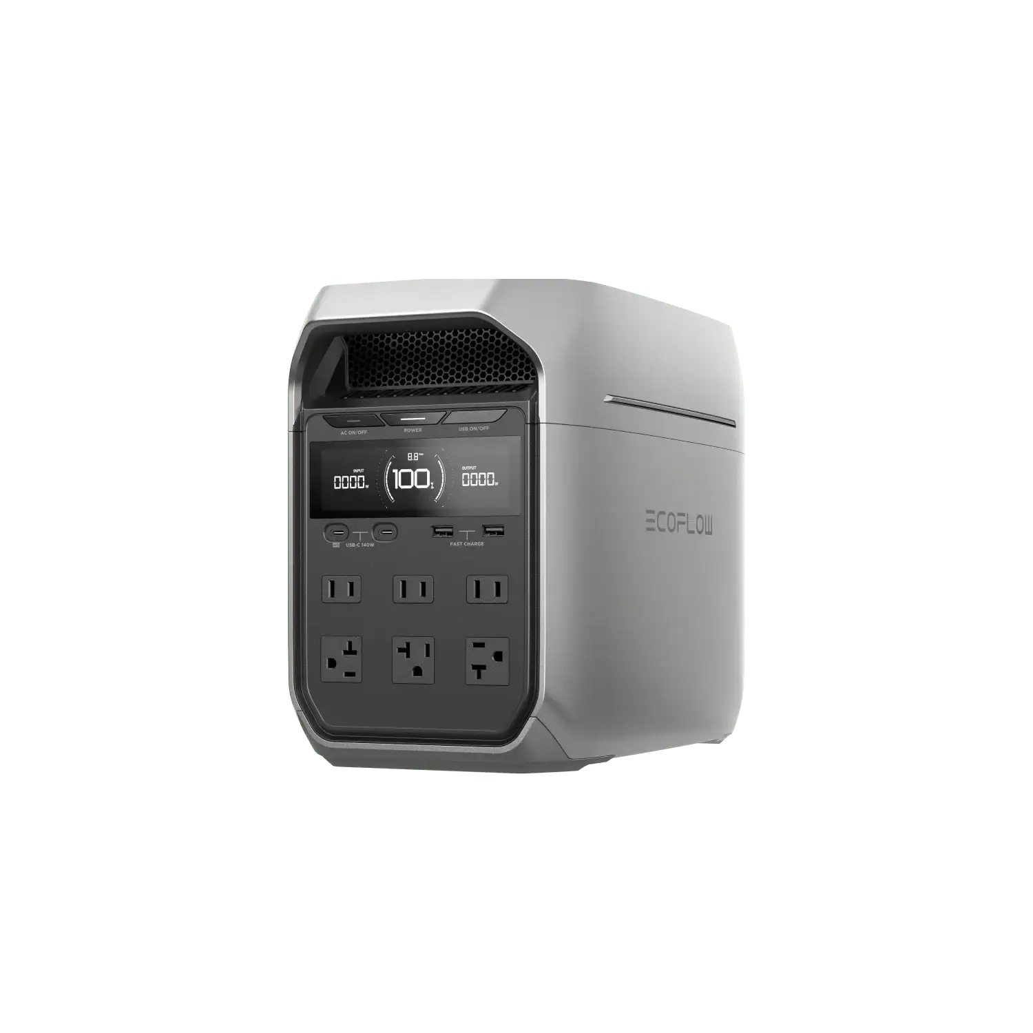 ECOFLOW DELTA 3 Portable Power Station, 1024Wh LiFePO4 Battery, Full Charge in 56 Min, 1800W AC/100W USB-C Output, Solar Generator(Solar Panel Optional) for Home Backup Power, Camping & RV - GulfStore.com