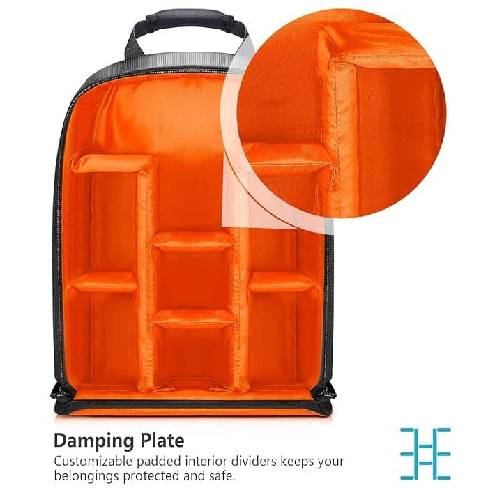 Neewer MULTI-FUNCTION BACKPACK FOR CAMERAS AND ACCESSORIES(ORANGE INTERIOR)