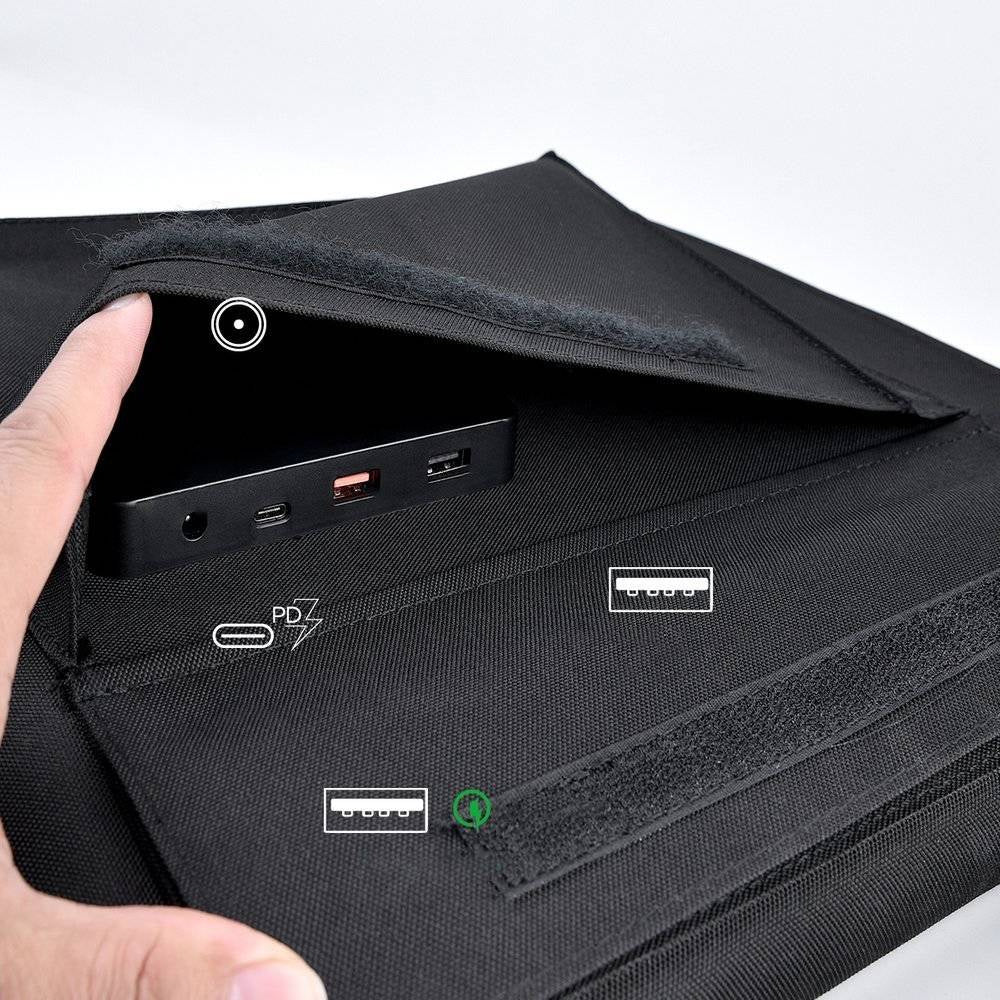SC007 Choetech 80W Foldable DC+ PD30W Type-c+2*USB-A QC18W Solar Charger pannel folding bag