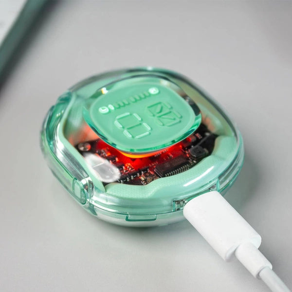 AceFast | 17309 | T8 | Crystal 2-Color Bluetooth Earbuds | Mint Green