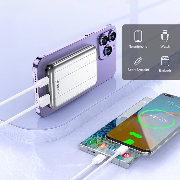 B655 Choetech 5000mah Mini magnetic wireless power bank silver