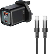 Porodo Dual-Port | Digital Display Quick Charger with Cable Type C To Type C - GulfStore.com