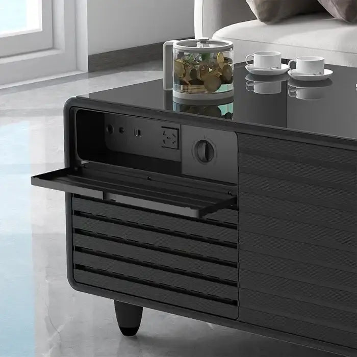 Gamvity Smart Coffee Table With 93l Refrigerator Frozen & fridge Drawer Tb90 - Black - GulfStore.com