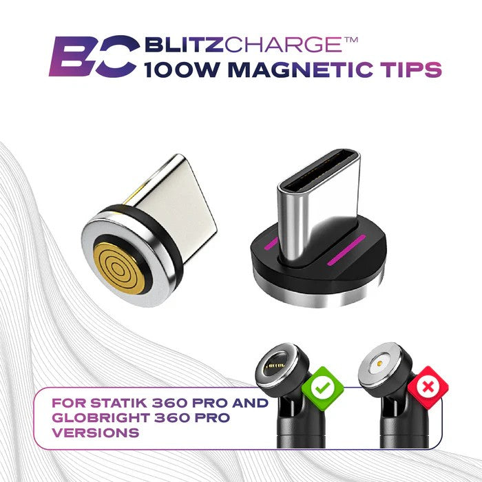 Statik | PUP-0135 | Statik Magnetic Tips for Magnetic Charge Cables, 3-Pack 1x Lightning, 1x USB-C, 1x Micro-USB