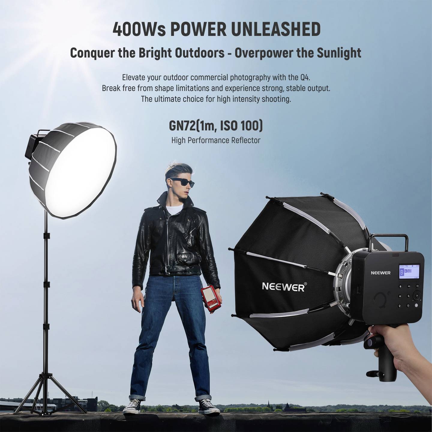 Neewer Q4 400W 2.4G TTL FLASH WITH BATTERY (EU)