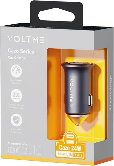D2006 | Voltme Cazo 24 AA Car Charger 24W | Metallic Blue