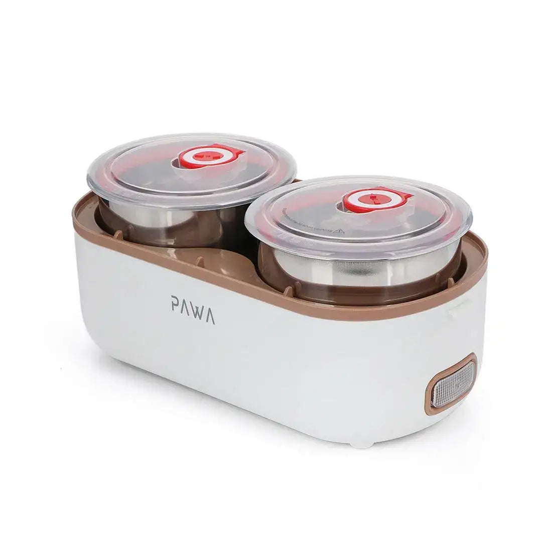PW-DMLEL2L-WHCF | PAWA Delicacy Double Layer Electric Lunch Box 2 L | White - GulfStore.com