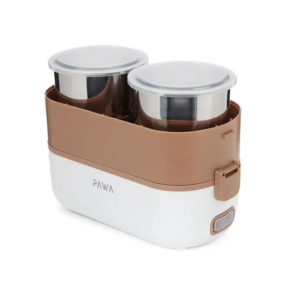 PW-DMLEL2L-WHCF | PAWA Delicacy Double Layer Electric Lunch Box 2 L | White - GulfStore.com