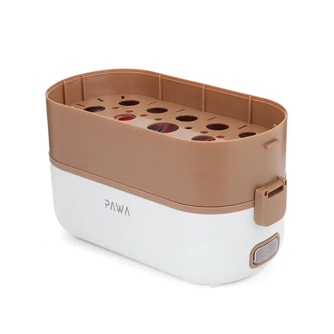 PW-DMLEL2L-WHCF | PAWA Delicacy Double Layer Electric Lunch Box 2 L | White - GulfStore.com