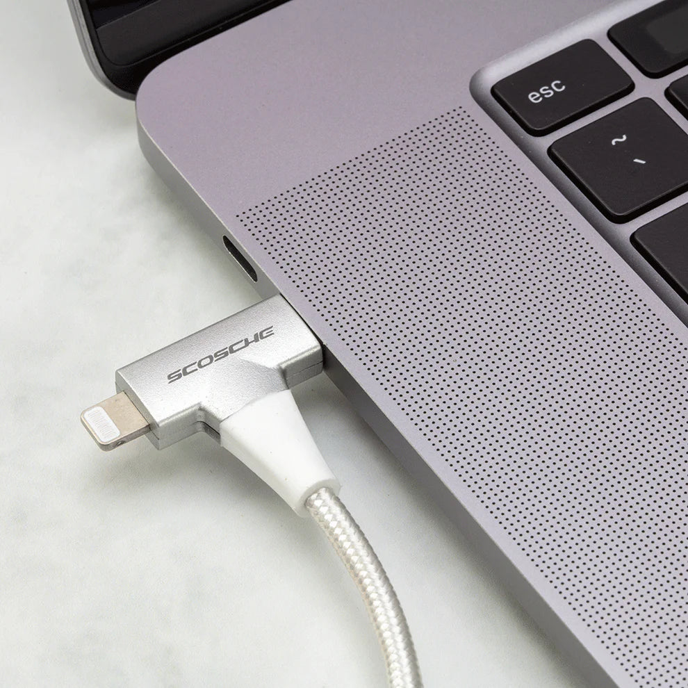 Scosche | CCi4B4TWT-SP | Scosche StrikeLine™ HH 2-in-1 USB-C to C®/Lightning™ Cable | White