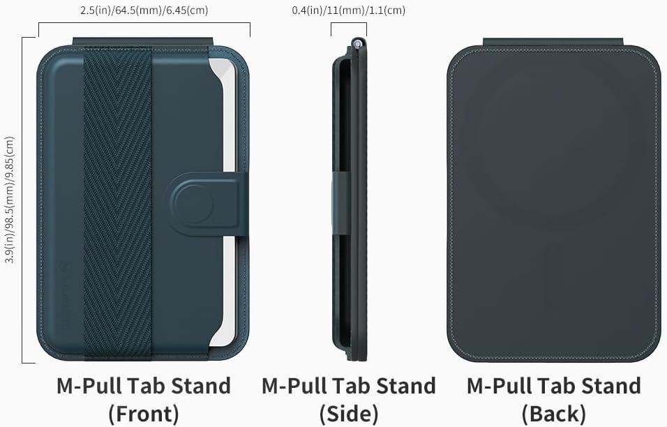 Sinjimoru | SMA-PLTB-STAN-BL | Sinjimoru M-Pull Tab Stand Magsafe Wallet - Blue