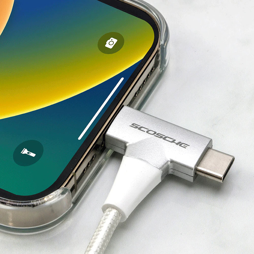 Scosche | CCi4B4TWT-SP | Scosche StrikeLine™ HH 2-in-1 USB-C to C®/Lightning™ Cable | White