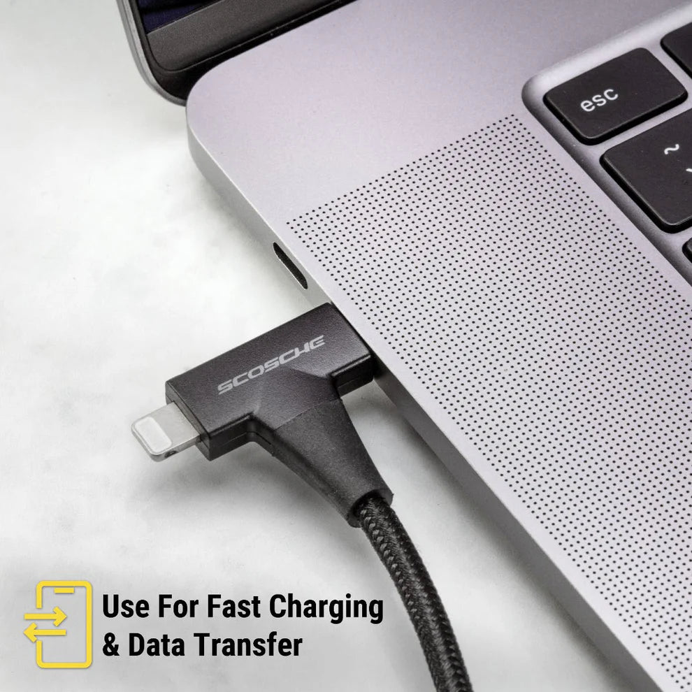 Scosche | CCi4B4T-SP | Scosche StrikeLine™ HH 2-in-1 USB-C to C®/Lightning™ Cable | Black