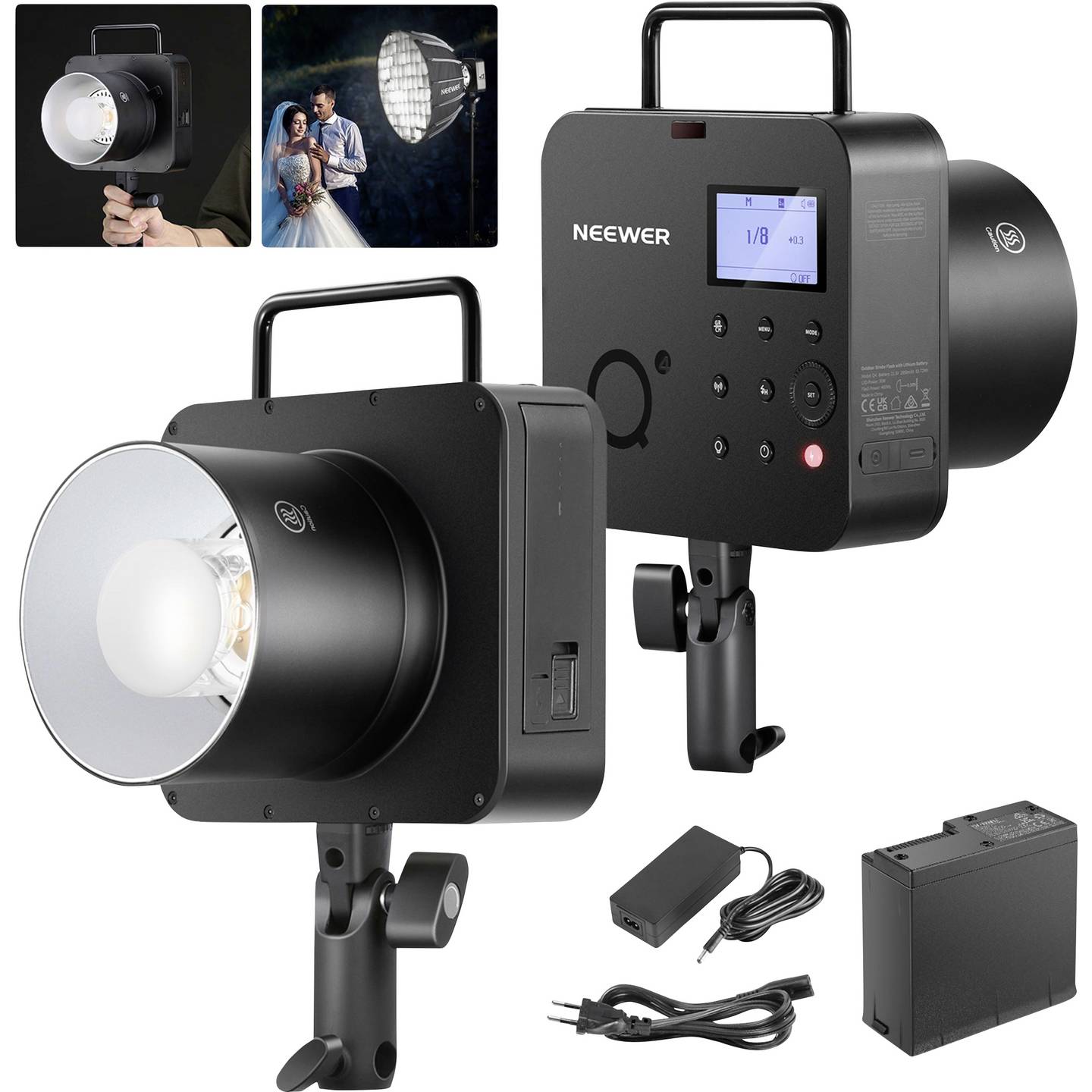 Neewer Q4 400W 2.4G TTL FLASH WITH BATTERY (EU)