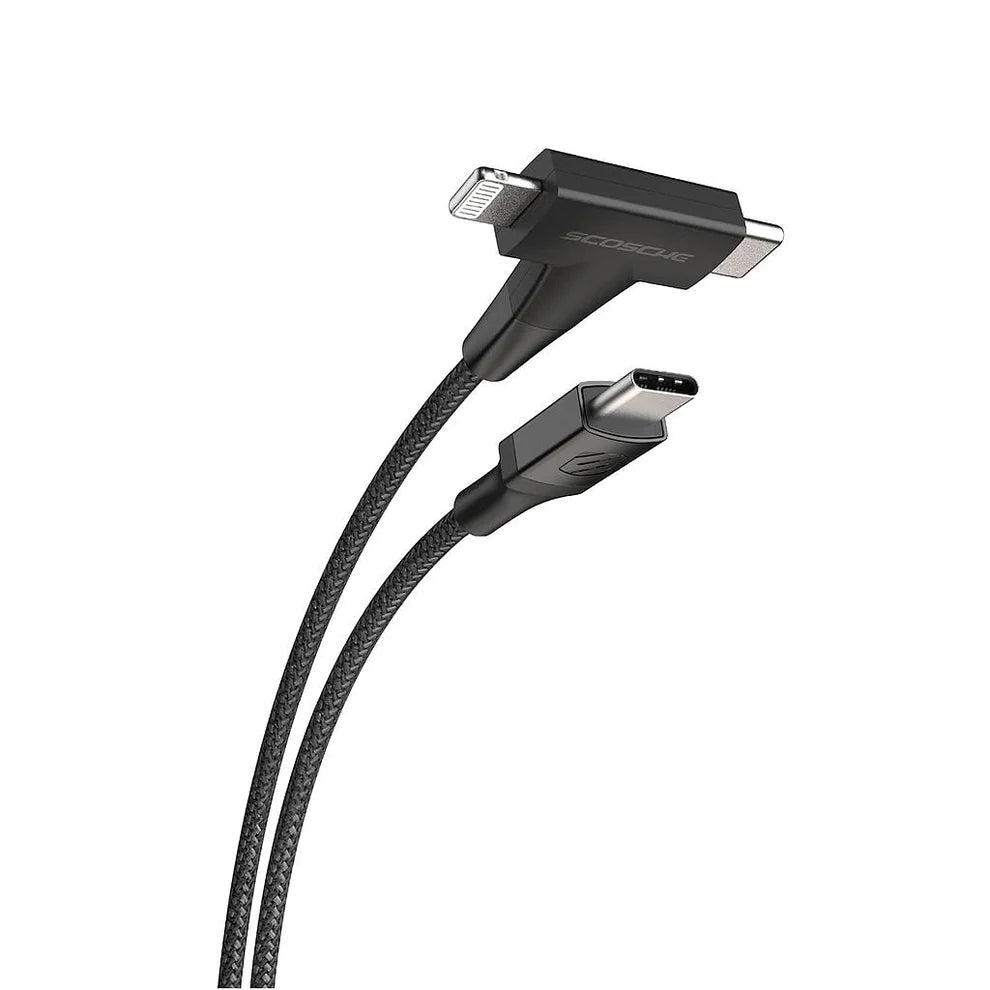 Scosche | CCi4B4T-SP | Scosche StrikeLine™ HH 2-in-1 USB-C to C®/Lightning™ Cable | Black