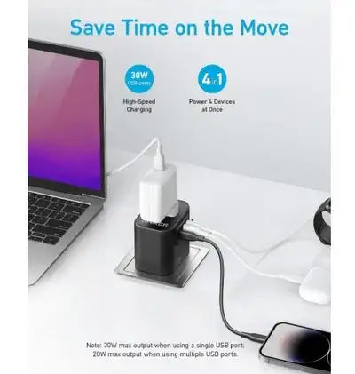 A9212K11 Anker 312 OUTLET EXTENDER 30W WITH 3 USB PORTS - BLACK - GulfStore.com