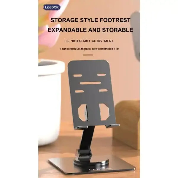 LD-358 , LEEDOR FOLDING PHONE HOLDER ABS+ALUMINUM , BLACK - GulfStore.com