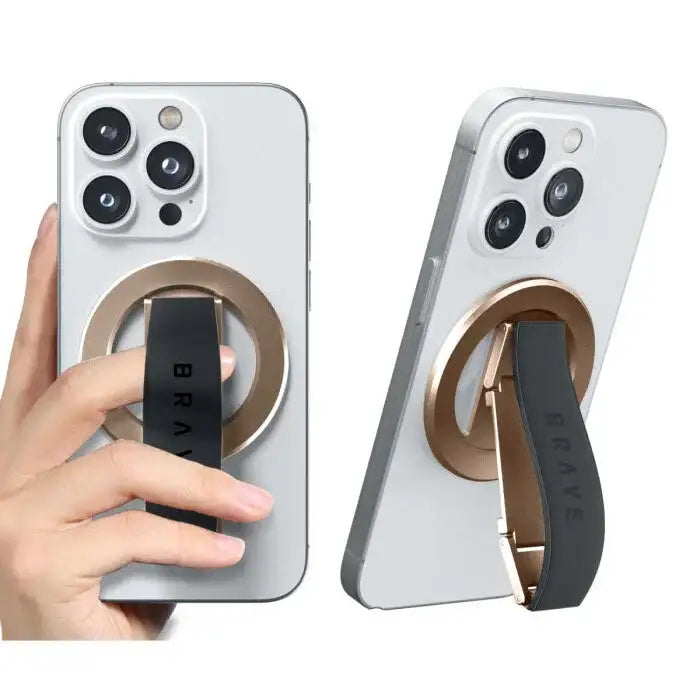 BG-01G , BRAVE GRIP 3 in 1 Magnetic Grip & Kickstand Gold - GulfStore.com