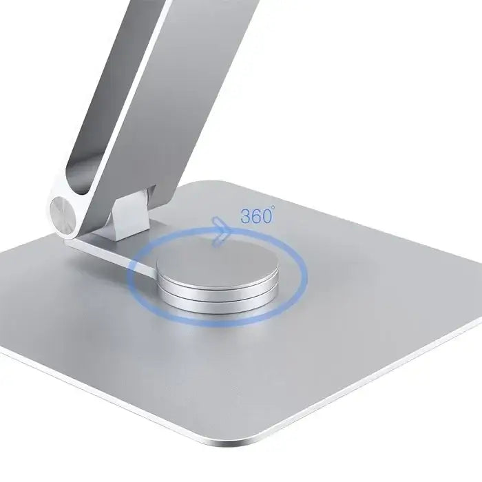 Rotatable 360° Adjustable Book Tablet & Laptop Stand Holder - Wood Brown Aluminum Body - GulfStore.com