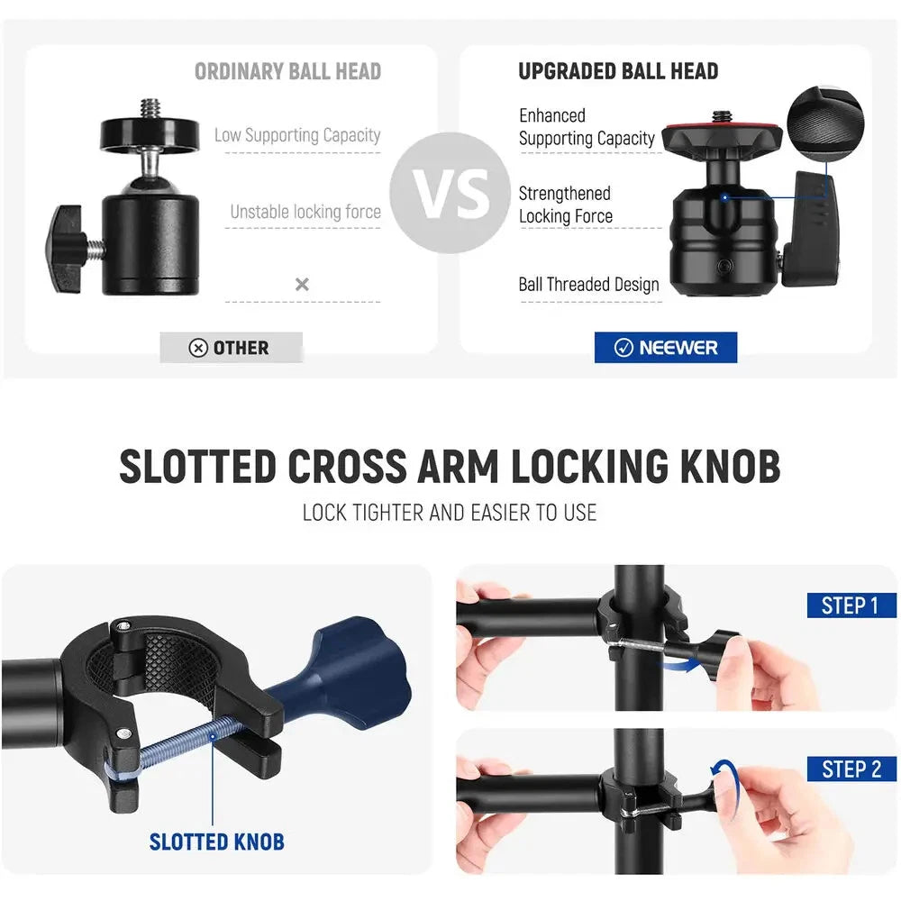 Neewer TL253A TABLE TOP STAND WITH AUXILIARY HOLDING ARM