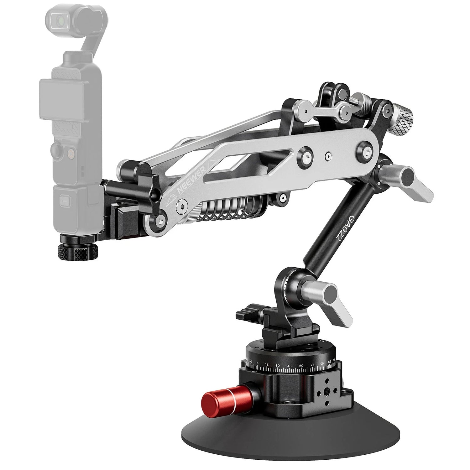 NEEWER GA022D Vacuum Car Mount for DJI/Insta360/GoPro - Hydraulic Arm, 500g Load
